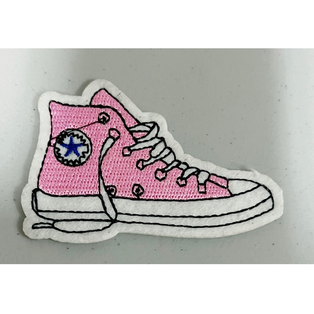 Pink Converse Sneaker Shoe Iron-On Sew-On Patch for Clothing 👟